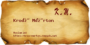 Kroó Márton névjegykártya