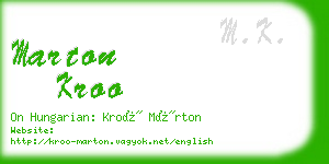 marton kroo business card